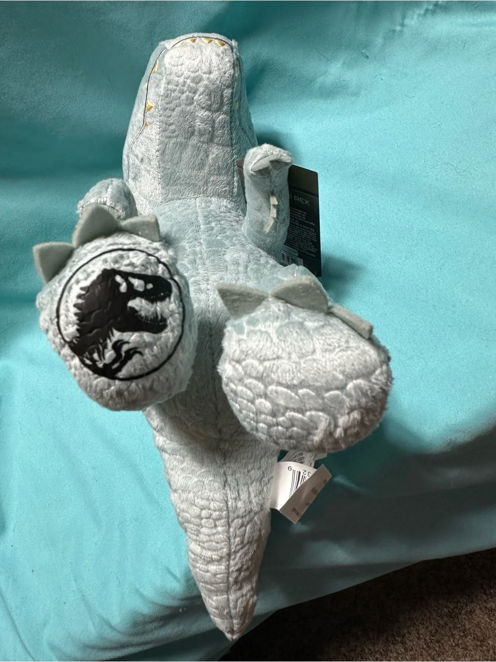 Universal Indominus Rex Grey Jurassic World Plush Dinosaur Toy with Red Eyes